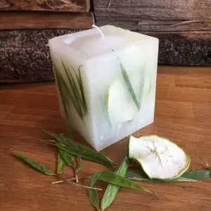 Apfelkerze – Apfel-Bambus eckig