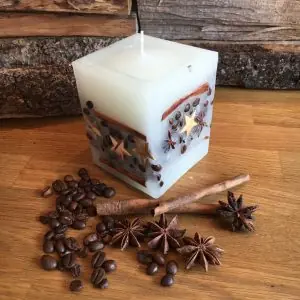 Holzkerze – Holzstern Kaffee