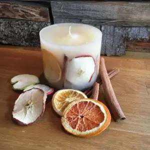Apfelkerze – Apfel-Orange rund